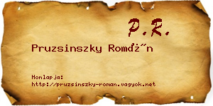 Pruzsinszky Román névjegykártya